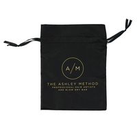 Pochette en satin imprimé sur mesure avec cordon de serrage, sac cadeau pour bijoux avec impression de logo