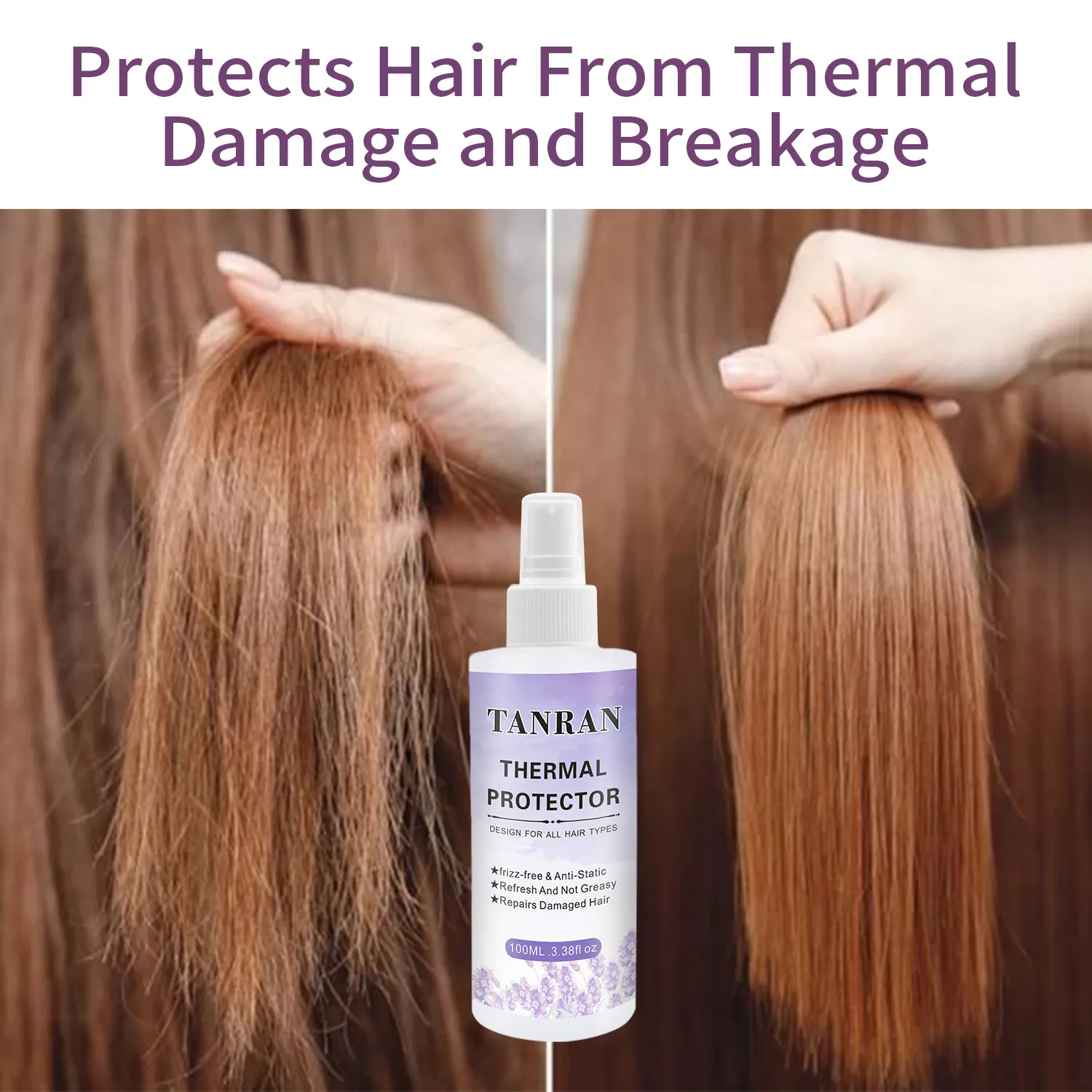 Bügeln Color Dye Perm Damage Repair Hitzeschutz-Haar lösung Nourish Leave-in anti statisches Haarspray