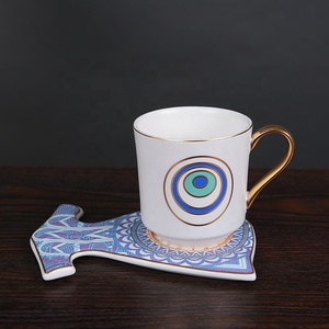 Turkish Eye Black <b>Tea</b> <b>Cup</b> and Saucer Ceramic Coffee <b>Cup</b> <b>Set</b> White and Golden Line Afternoon <b>Tea</b> <b>Set</b> Ceramic Mugs <b>Tea</b> <b>Cup</b> - Product Image 5