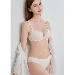 Female underwear wholesale seamless bras panties women's lace slip under wire bra and brief set