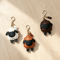 Porte-clés tendance en cuir PU avec pendentif mini-pony, breloque chevreuil, mouton, poney et ensemble de breloques poney en mouvement pour sacs