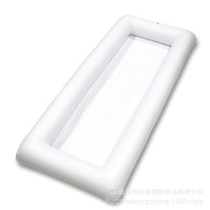 Inflatable Ice Bar 130x60cm White Floating Table For Pool Beverage And Fruit Tray With Ice Storage - Product Image 5