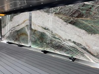 Grande dalle de quartzite cristallin botanique poli naturel de 20 mm d'épaisseur, design moderne haut de gamme pour projets hôteliers et villas, jade vert