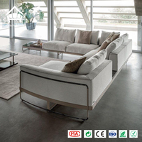 Canapé modulaire de luxe sur mesure, mobilier complet pour toute la maison, structure métallique, table en marbre pour projet de villa de luxe