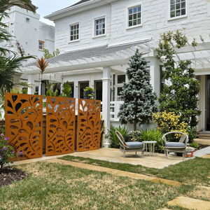 Outdoor Privacy <strong>Screens</strong> and Panels with <strong>Free</strong> <strong>Standing</strong> <strong>for</strong> Balcony Patio <strong>Garden</strong> Privacy Fence, Laser Cut Corten Steel Panels - Product Image 6
