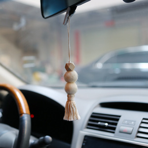 Porte-clé en macramé avec breloque en feutre, pendentif de sac de voiture, décoration murale de parfum, ornement coloré, pendentif de diffuseur de voiture - Product Image 4