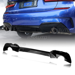 ดิฟฟิวเซอร์หลัง กันชนหลัง สปอยเลอร์ ปลายท่อไอเสียทรงกลม สำหรับ BMW G20 G28 M Sport ปี 2019-2022 - Product Image 1