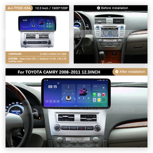 <span class=keywords><strong>Lecteur</strong></span> <span class=keywords><strong>DVD</strong></span> de voiture <span class=keywords><strong>avec</strong></span> écran tactile de 12,3 pouces pour TOYOTA CAMRY 2008-2011, <span class=keywords><strong>avec</strong></span> Android Auto sans fil, CarPlay, GPS, BT, WiFi, DSP, vidéo de voiture - Product Image 2