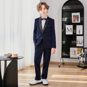 Novedades Ocasión formal Shine Boys Suit Guapo Inglaterra Flower Boy Host Ropa Caminar Piano Performance Blazer Suit - Product Image 3
