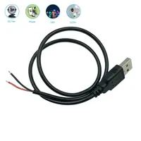 Cable de Carga USB 22AWG con Cubierta Trenzada de 30cm-1m, Cable de Alimentación DIY, Conector USB Macho Tipo A a Cable Desnudo de 2 Pines, 12V 5A