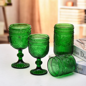 Juego de Vasos de Vidrio Vintage Estilo Europeo con Rayas Verticales y Mezcla de Colores, Cinco Vasos Personalizables para <span class=keywords><strong>Vino</strong></span> Tinto y Helado de Uso Doméstico - Product Image 3