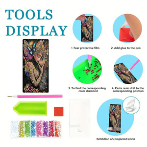 <span class=keywords><strong>Kit</strong></span> de <span class=keywords><strong>peinture</strong></span> au diamant peint en acrylique, support de téléphone, style <span class=keywords><strong>mandala</strong></span> animal, bricolage - Product Image 3