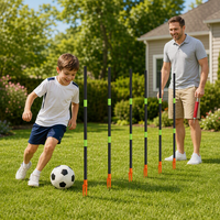Kinder-Fußball-Trainingsstangen-Set (6 Stück) mit Fußball und Pumpe – Outdoor-Dribbling- und Schießspiel für den Garten – Ideales Geschenk