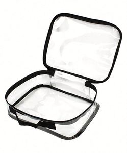 Ensemble de trousses de toilette transparentes en PVC grand format, personnalisables, pour la gym, la plage, le maquillage, recyclables, approuvées par la TSA, imperméables - Product Image 3