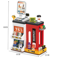 Mini 2-en-1 : Ensemble de jeu multifonctionnel en plastique pour enfants – Jouet de supermarché avec caisse enregistreuse et aliments