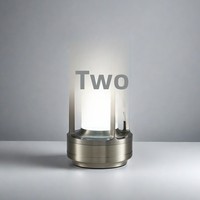 Lampe de table LED portable rechargeable USB moderne, lanterne sans fil blanche à effet ondulé, veilleuse de chevet à intensité réglable et protection oculaire