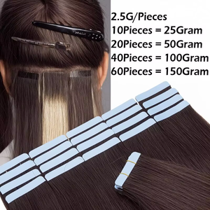 Extensions de cheveux à bandes adhésives 100% Remy les plus vendues, cheveux russes de haute qualité, bandes adhésives invisibles teintes avec garantie de qualité - Product Image 3