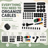 Kit de gestion de câbles industriels robustes, organisateur ignifuge de qualité ingénierie à haute résistance pour rack de serveur et studio