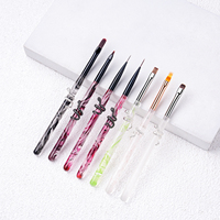 Pinceau à ongles de haute qualité à motifs de serpent, pinceau plat ovale pour gel, logo personnalisé, pinceau pour nail art