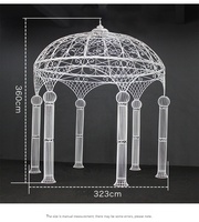 S140 mariage événement décor Mandap mariage Chuppah fer pavillon Gazebo jardin blanc Chuppah métal auvent