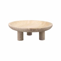 Plateau de service et de présentation en travertin beige de luxe pour la maison et l'hôtel, idéal pour le rangement de bijoux