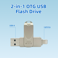 Flashdisk USB Logam dengan Gantungan Kunci Enkripsi Baru 64gb Flashdisk USB 3.0 & Micro USB Cadangan Foto/Video/Smartphone/Tablet