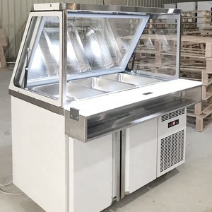 Refrigerador de Ensaladas de Alta Calidad con Certificación CE, 3 Puertas, Mostrador Abierto, Barra de Ensaladas Comercial, Mesa de Preparación para Buffet, 1.8M - Product Image 5