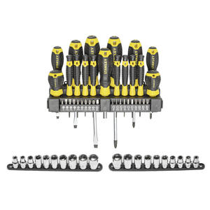Kit d'outils Stanley 57 pièces avec embouts de tournevis, douilles magnétiques et douilles chromées pour réparations domestiques et projets de bricolage - Product Image 2