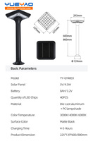 Lampe solaire LED pour pelouse avec fonction marche/arrêt automatique, étanche IP65, éclairage nocturne extérieur pour jardin avec éclairage de chemin