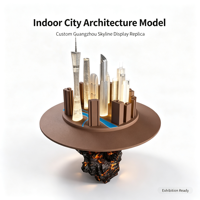 Maquette d'architecture urbaine personnalisée de la ville de Guangzhou pour exposition intérieure