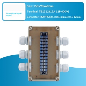 158x90x60mm <b>Waterproof</b> Junction <b>Box</b> Three-in-three-out 15A Terminal Block PG13.5 Cable Gland Enclosure Terminal <b>box</b> - Product Image 2
