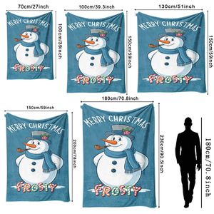 Manta de Franela con Diseño Floral de Muñeco de Nieve, Manta para Siesta, Mantas para Decoración del Hogar, Mantas Cálidas y Acogedoras al por Mayor - Product Image 4
