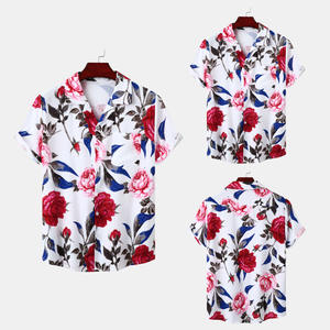 Nuova <span class=keywords><strong>Camicia</strong></span> Estiva da Spiaggia in <span class=keywords><strong>Seta</strong></span> Ghiaccio con Stampa Digitale e Maniche Corte Casual - Product Image 3