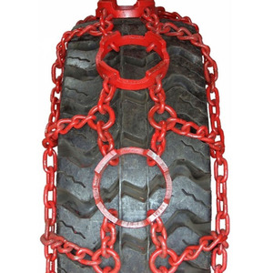 Chaînes de pneus de skidder en acier soudé, fourniture d'usine, avec chaîne de skidder noire, chaîne métallique 265 R25, chaînes de pneus de skidder R25 - Product Image 1