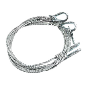 Sangle en câble d'acier inoxydable 8 mm 1x19 brins avec attaches à ressort pour leviers de porte de remorque, pièce 125542 - Product Image 3