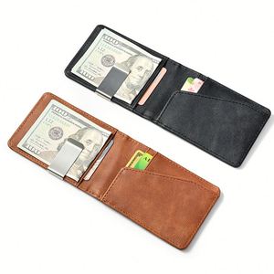 Cartera Compacta para Tarjetas de Crédito, Portátil, de Cuero PU, con Clip para Billetes, Funcional, para Hombres y Mujeres - Product Image 1
