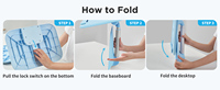Support de tablette ergonomique pour enfants SAIJI, léger, pliable, blanc et bleu, support de lecture pour livre, pour l'étude, la voiture, le lit