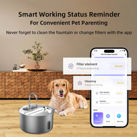 Fontaine à eau pour animaux de compagnie 4L avec contrôle par application Tuya, en acier inoxydable, facile à nettoyer, fontaine à eau automatique pour chat avec fenêtre, Wifi