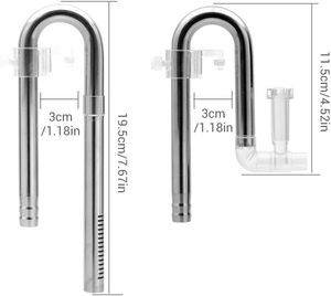 أنبوب تدفق من الفولاذ المقاوم للصدأ 12/16 مم مع مثبت أنابيب أكريليك لتربية النباتات في أحواض السمك - Product Image 4