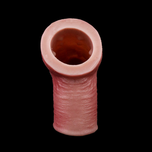Manchon de pénis réaliste en silicone FAAK avec embouts, taille S-L, anneau de verrouillage élastique, retardateur d'éjaculation, jouet sexuel pour hommes, OEM. - Product Image 5