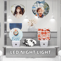 Veilleuse LED en acrylique de style moderne avec contrôle intelligent par détection pour la décoration intérieure, supports vierges pour sublimation en plastique