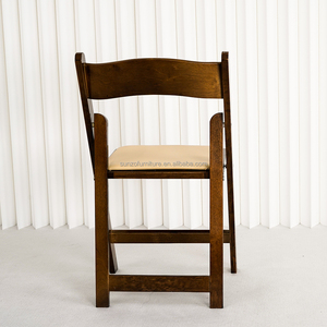 Chaise pliante en bois massif avec assise rembourrée pour événements extérieurs, banquets de jardin et <span class=keywords><strong>location</strong></span> pour événements de style ferme moderne - Product Image 5