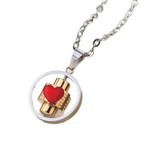 Collier avec pendentif creux rotatif en acier inoxydable avec motif de lettres anglaises pour un usage quotidien - Product Image 5