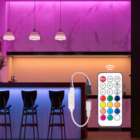 Mini contrôleur LED RGB RF21 avec variateur de lumière, télécommande sans fil DC 5V-24V 6A pour bandes LED RGB 5050 3025