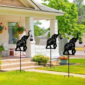Estacas de jardín solares de <span class=keywords><strong>elefante</strong></span>, perro, gato, decoración Solar para exteriores, FAROL DE Metal decorativo, estacas de silueta de animales de Metal para jardín - Product Image 1