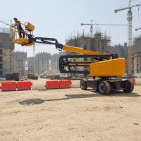 Chariot élévateur à ciseaux diesel/électrique autopropulsé à haute efficacité avec rails de sécurité, hauteur de plateforme de 10 m, portée de 16,5 m, certifié CE