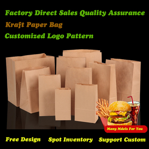 Sacs en papier personnalisés avec impression de logo, sacs en papier kraft blancs lavables et économiques pour le pain, les sandwichs, les courses au supermarché - Product Image 2