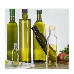 150 Ml 250 Ml 500 Ml Leak-Proof Glass Oiler Transparent Glass Bottles For Olive Oil With Stopper