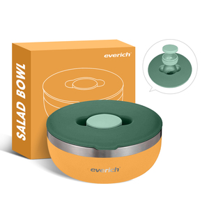 Everich Venta al por mayor Ensaladera ecológica 1QT Ensaladera de acero inoxidable 304 de doble pared - Product Image 1