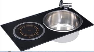 Bateau caravane camping-car 2 Buner cuisinière à gaz GPL <span class=keywords><strong>plaque</strong></span> <span class=keywords><strong>de</strong></span> <span class=keywords><strong>cuisson</strong></span> et évier combiné <span class=keywords><strong>avec</strong></span> verre trempé 730*430*150mm GR-215 - Product Image 4